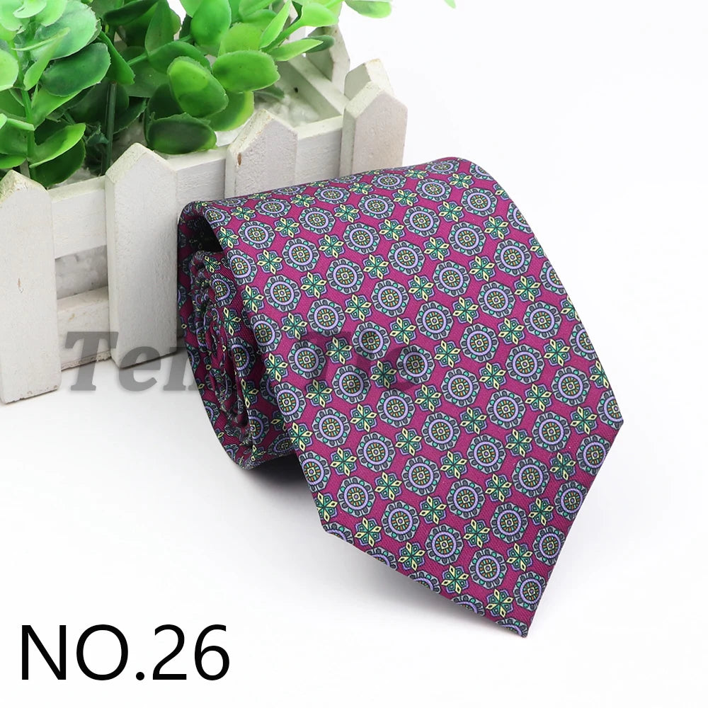 New Fashion Mens Tie Formal Striped Floral Designer Jacquard Wedding Necktie Soft Classic Neckwear Official Gravata For Man Wear