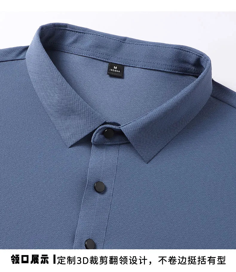 Polo Shirt Men Summer New High Quality Mens Short-Sleeved Polo Shirt Ice Silk Men's Business Casual Polo Shirt Size M-5XL 8888
