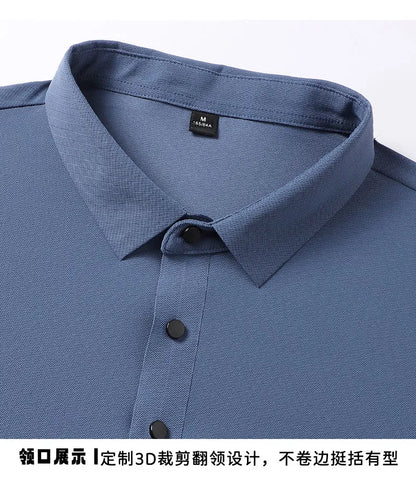Polo Shirt Men Summer New High Quality Mens Short-Sleeved Polo Shirt Ice Silk Men's Business Casual Polo Shirt Size M-5XL 8888