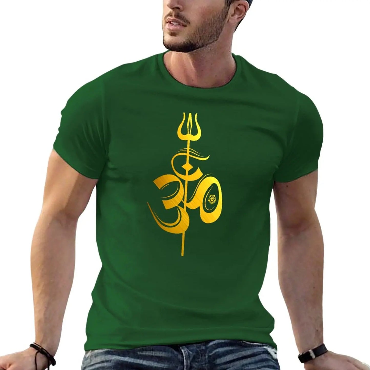 OM Lord Shiva Divine Spear Trident Trishul T Shirt T-Shirt sweat shirt mens graphic t-shirts anime