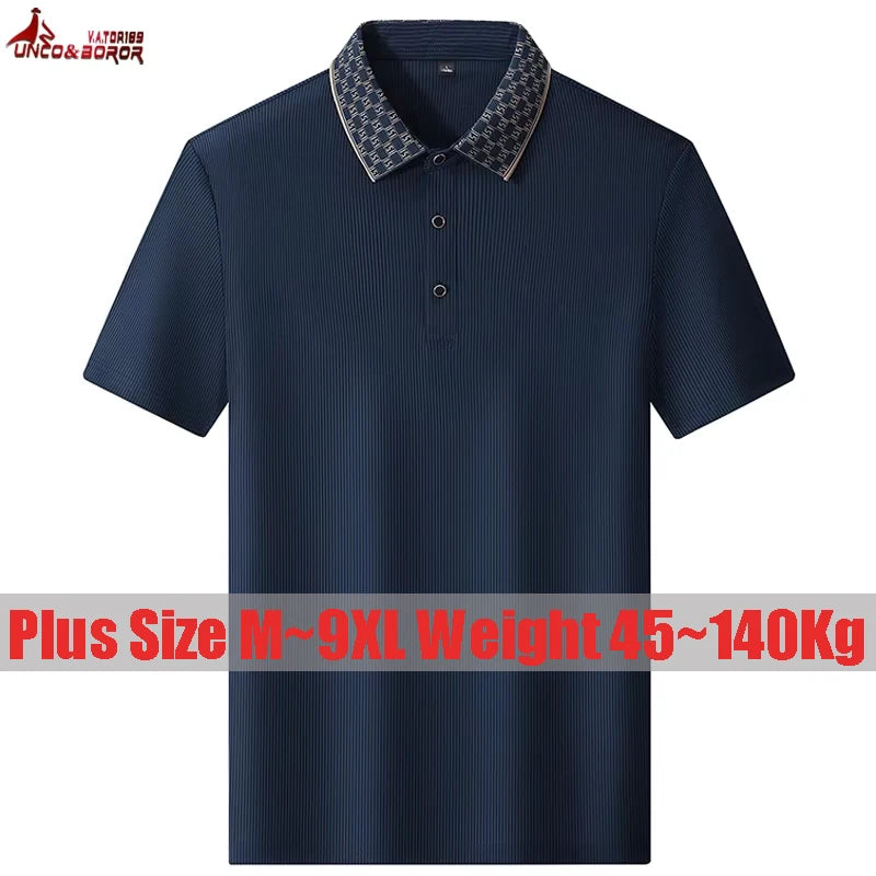 Plus Size 8XL 9XL Polo Shirt Men Summer New High Quality Short-sleeved Gof Polo Shirt Men's Business Casual Polo Shirt Clothing