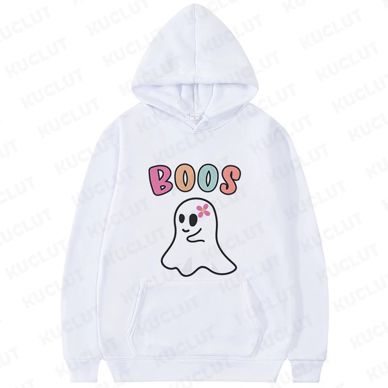 Matching Bestie Hoodies for Women Best Friend Matching Halloween Sweatshirts Funny Cute Boo Outerwears Harajuku Sweat-shirt