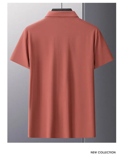 Polo Shirt Men M-6XL 7XL 8XL Summer New High Quality Mens Short-Sleeved Polo Shirt Ice Silk Men's Business Casual Polo Shirt 561