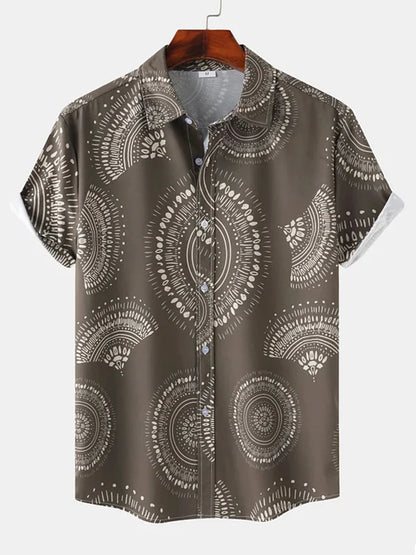 Men's Shirt Short Sleeve Hawaiian Casual Printed Button Shirt Summer Beach Shirt Camping Shirt Short Sleeve Men's Formal Shirt
