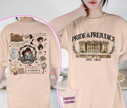 Pride and Prejudice Quotes Shirt Romance Novels Gift Shirt Pemberley Shirt Bookworm Gift Book Lover Shirt Jane Austen Shirt