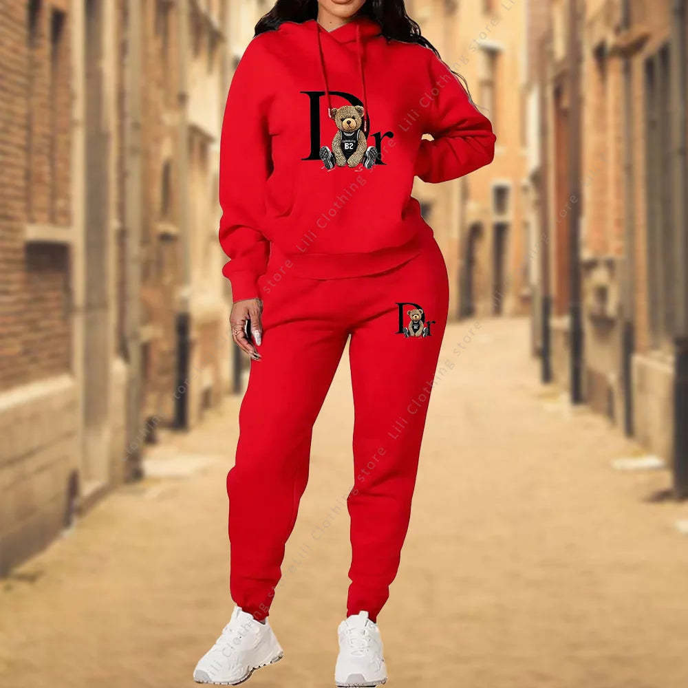 Women's TrackSuit Aesthetic Designer Clothes High quality Hoodies Sweatshirts Sweatpants 2 Piece Suit Sportwear Woman Pants Sets