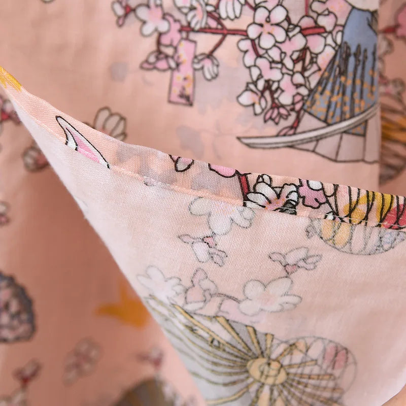 Ladies Cotton Kimono Bathrobe Loose Homewear Pajamas Robes for Women Multi Colors Printed Cardigan Sleep Wear Womens Robe