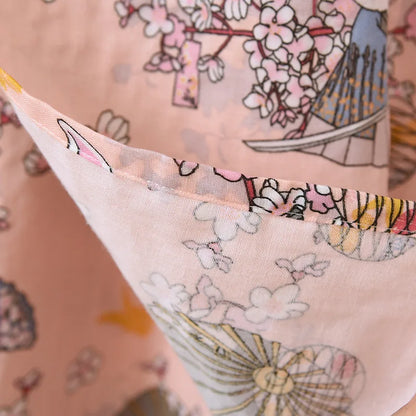 Ladies Cotton Kimono Bathrobe Loose Homewear Pajamas Robes for Women Multi Colors Printed Cardigan Sleep Wear Womens Robe
