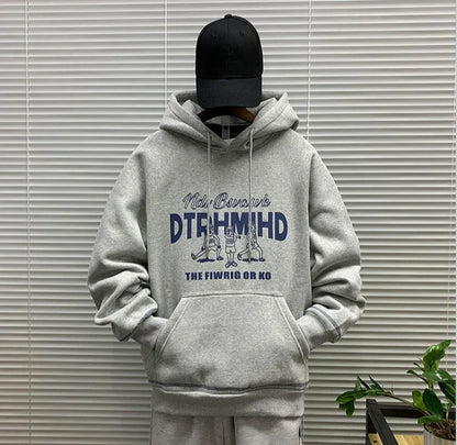 Men's Hooded Sweatshirt New In Korean Style Harajuku Fashion Sweat Shirt Loose Male Hoodie Winter Aesthetic Warm Tops Streetwear