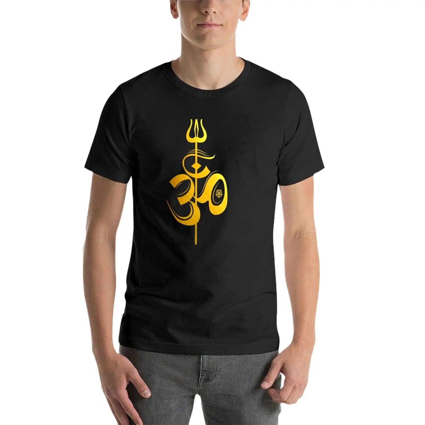 OM Lord Shiva Divine Spear Trident Trishul T Shirt T-Shirt sweat shirt mens graphic t-shirts anime