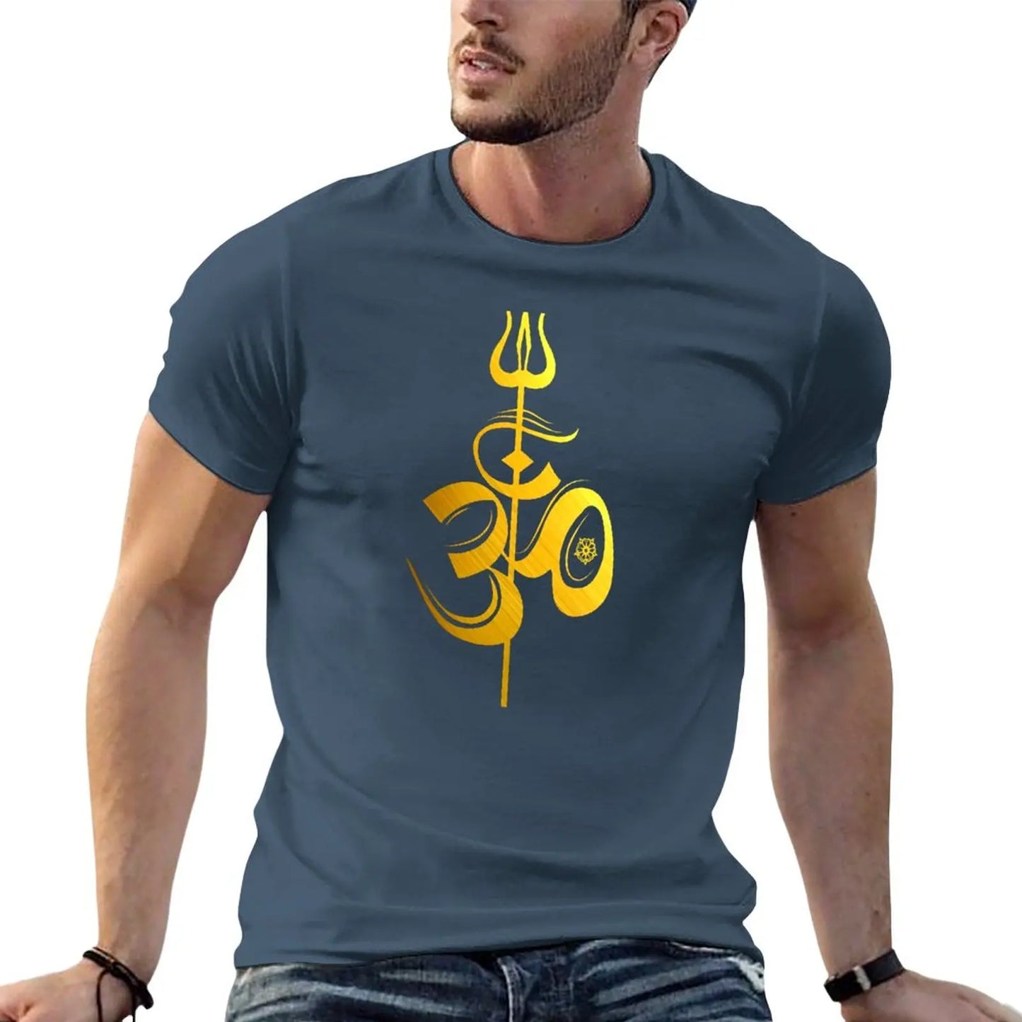 OM Lord Shiva Divine Spear Trident Trishul T Shirt T-Shirt sweat shirt mens graphic t-shirts anime