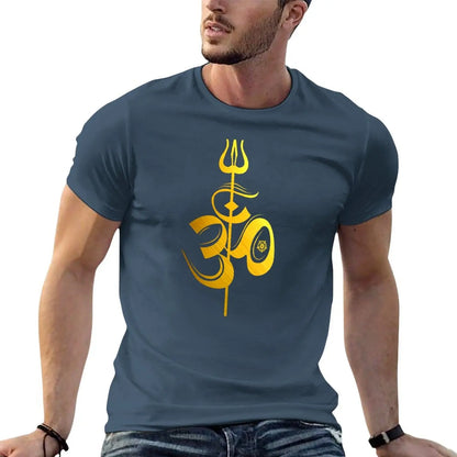 OM Lord Shiva Divine Spear Trident Trishul T Shirt T-Shirt sweat shirt mens graphic t-shirts anime