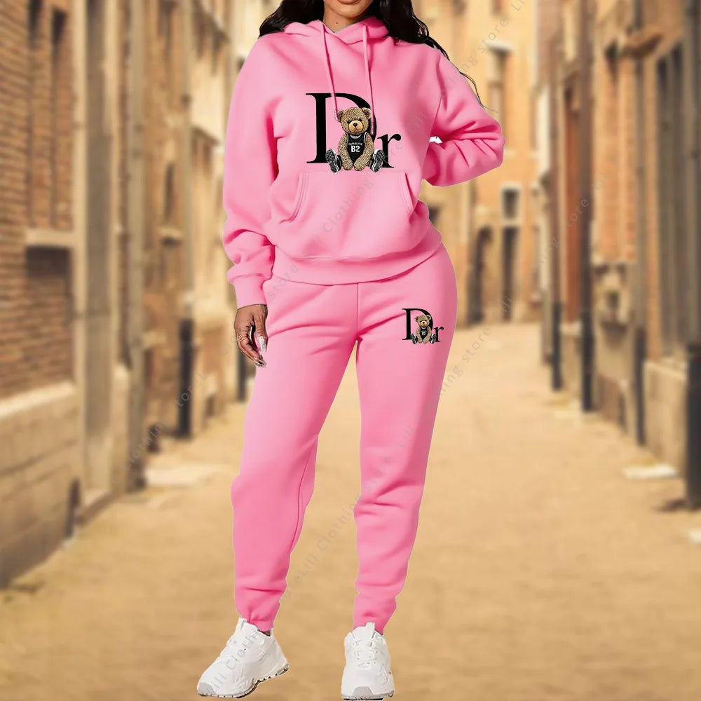 Women's TrackSuit Aesthetic Designer Clothes High quality Hoodies Sweatshirts Sweatpants 2 Piece Suit Sportwear Woman Pants Sets