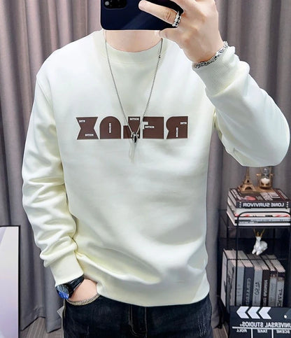 Man Pullover Green Graphic Cotton Printing Sweatshirts for Men New in Welcome Deal Streetwear Sweat Shirt Korean Style S Overfit
