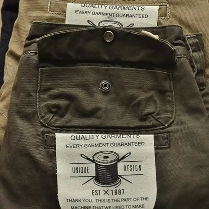 New Mens New Cargo Pants American Retro Heavy-duty Workwear Pants Man Wear-resistant Loose Straight Leg Pants Casual Trousers
