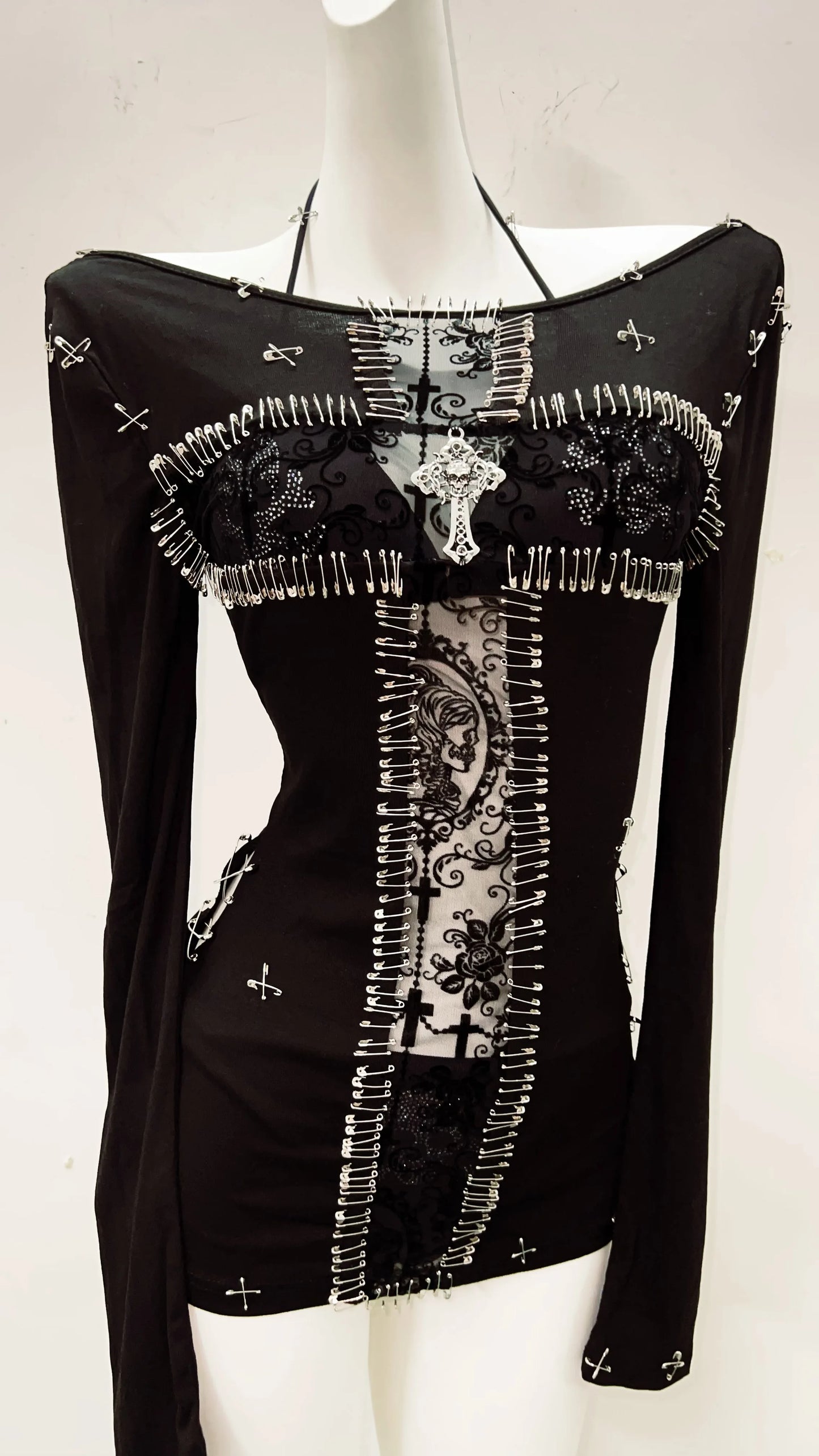 y2k fashion y2k clothes y2k crop top gothic clothes vintage shirt y2k shirt Gothic shirt Punk shirt Harajuku shirt Cross shirt