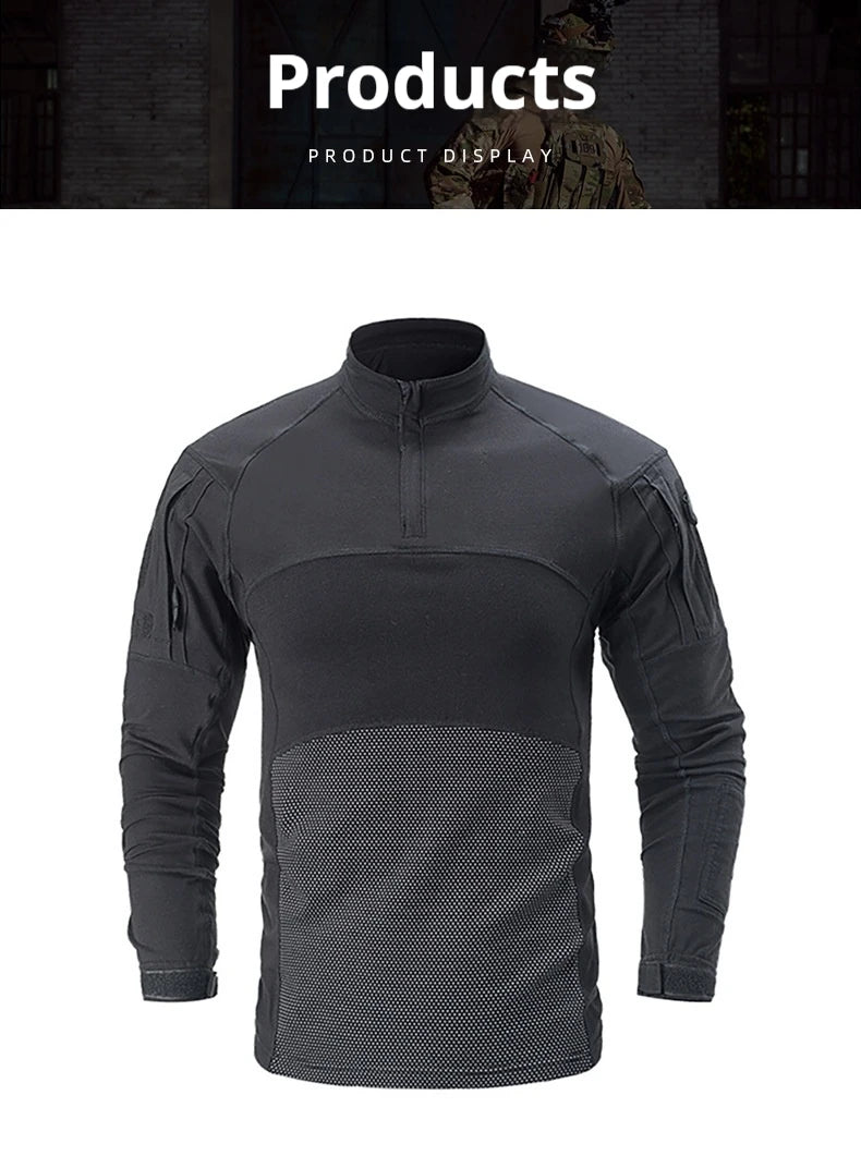Tactical Shirt Combat Shirt Men Clothing Military Elasticity Man Shirt Camo T Shirt Multicam Army Long Shirt Hunting Clothes