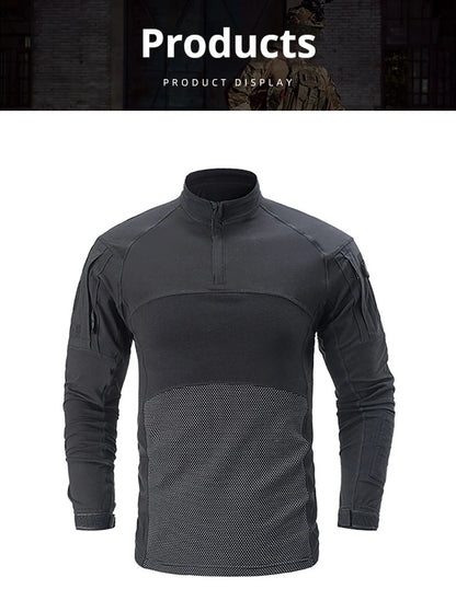 Tactical Shirt Combat Shirt Men Clothing Military Elasticity Man Shirt Camo T Shirt Multicam Army Long Shirt Hunting Clothes