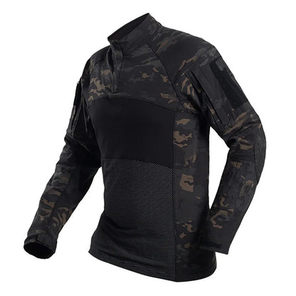 Tactical Shirt Combat Shirt Men Clothing Military Elasticity Man Shirt Camo T Shirt Multicam Army Long Shirt Hunting Clothes