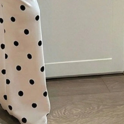 OCEANLOVE Wide Leg Trousers Polka Dot Spring Summer Korean Fashion Woman Pants High Waist Drawstring Pantalones Mujer