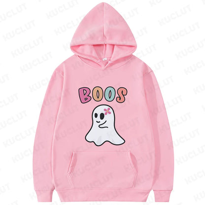 Matching Bestie Hoodies for Women Best Friend Matching Halloween Sweatshirts Funny Cute Boo Outerwears Harajuku Sweat-shirt