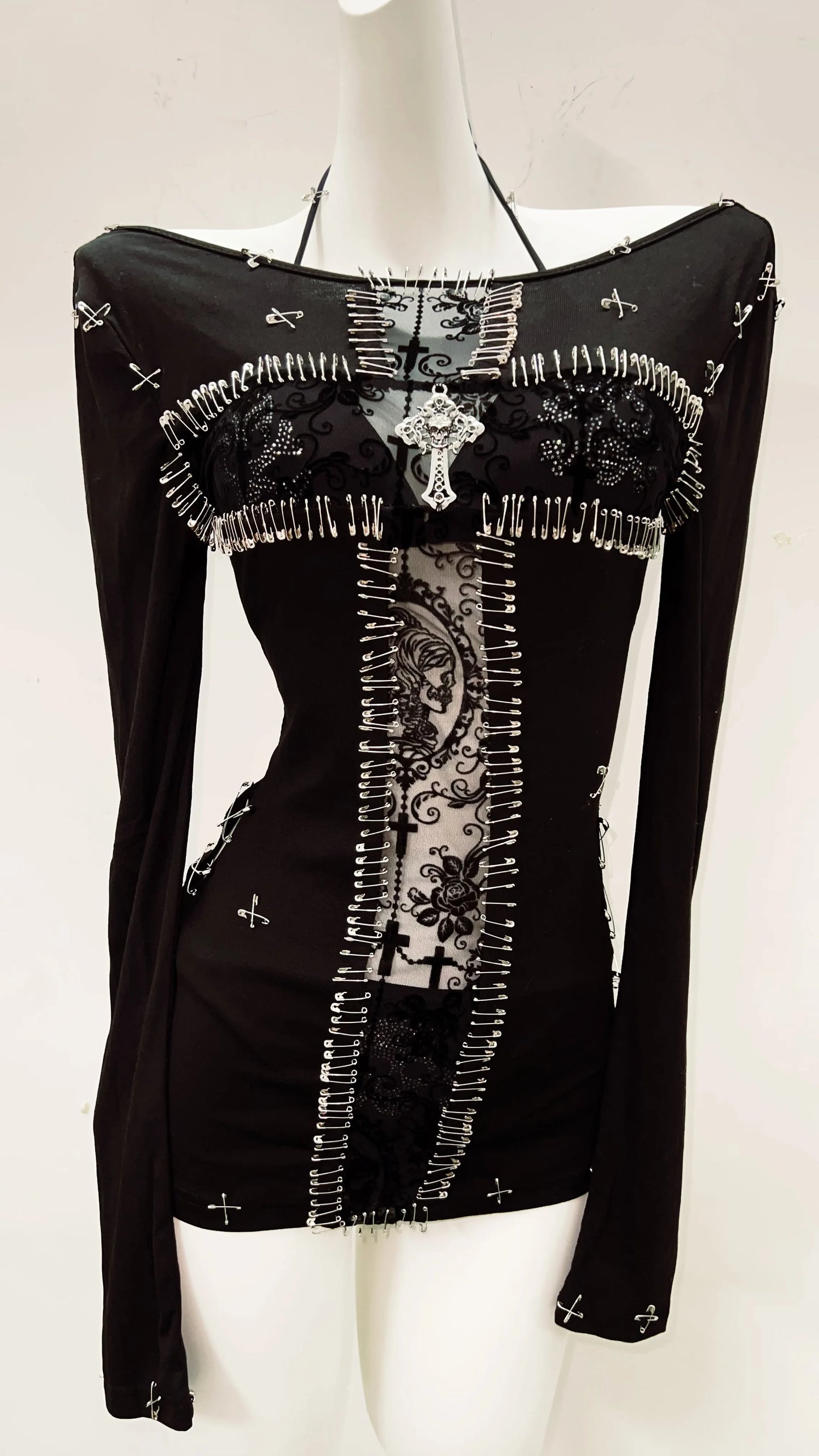 y2k fashion y2k clothes y2k crop top gothic clothes vintage shirt y2k shirt Gothic shirt Punk shirt Harajuku shirt Cross shirt