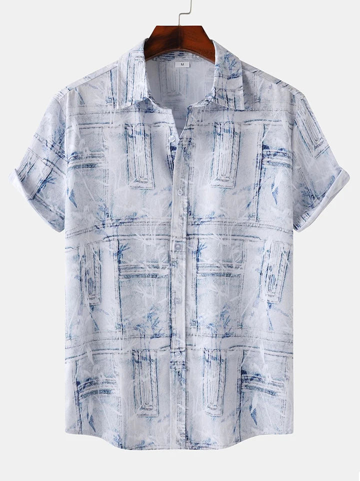 Men's Shirt Short Sleeve Hawaiian Casual Printed Button Shirt Summer Beach Shirt Camping Shirt Short Sleeve Men's Formal Shirt