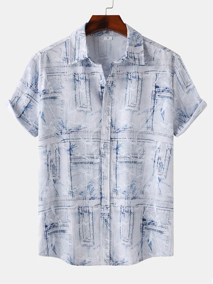 Men's Shirt Short Sleeve Hawaiian Casual Printed Button Shirt Summer Beach Shirt Camping Shirt Short Sleeve Men's Formal Shirt