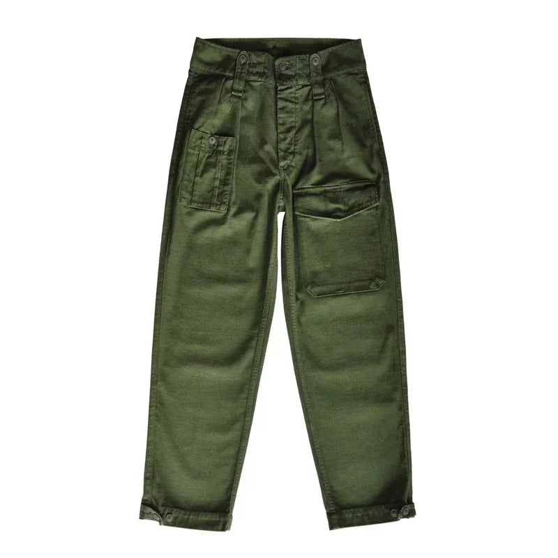 SauceZhan P37 British Army Pants OG107 Utility Fatigue Pants Classic Military Olive Sateen Baker Pants Pants&Capris Cargo Pants