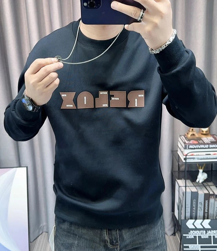 Man Pullover Green Graphic Cotton Printing Sweatshirts for Men New in Welcome Deal Streetwear Sweat Shirt Korean Style S Overfit