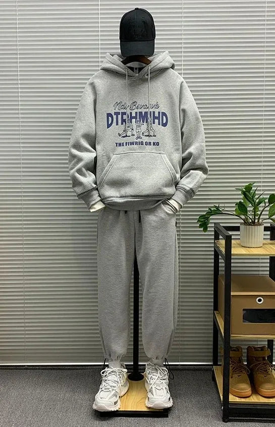 Men's Hooded Sweatshirt New In Korean Style Harajuku Fashion Sweat Shirt Loose Male Hoodie Winter Aesthetic Warm Tops Streetwear