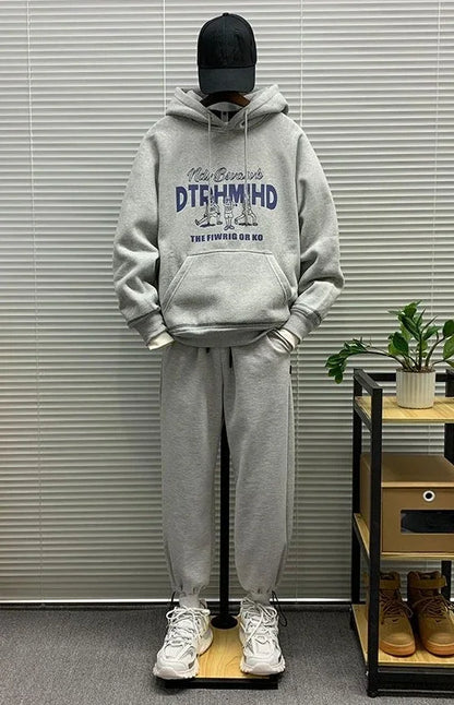 Men's Hooded Sweatshirt New In Korean Style Harajuku Fashion Sweat Shirt Loose Male Hoodie Winter Aesthetic Warm Tops Streetwear