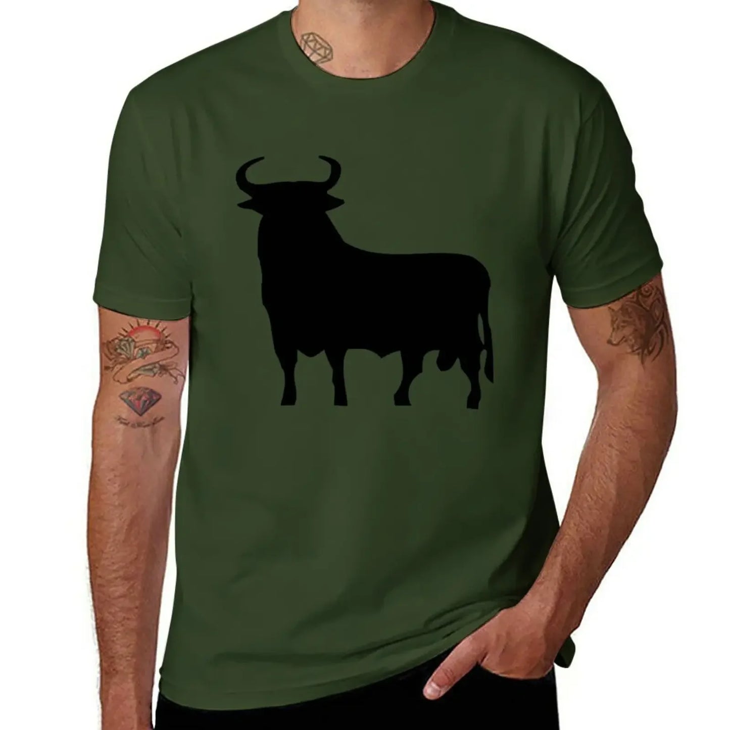 hippie clothes man clothes sweat shirt summer clothes Men's t-shirts New Spanish Bull T-Shirt