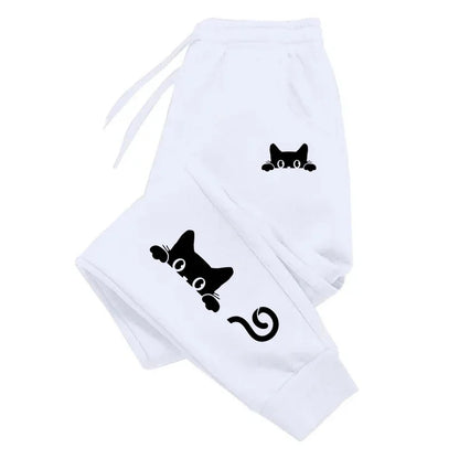 Cute Cat Printed Womens Sweatpants Daily Casual Fashion Trousers Sports Jogging Sweat Woman Pants Outdoors Street Hot Sale Pants