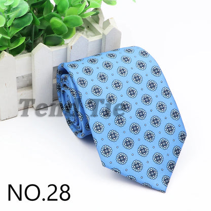 New Fashion Mens Tie Formal Striped Floral Designer Jacquard Wedding Necktie Soft Classic Neckwear Official Gravata For Man Wear