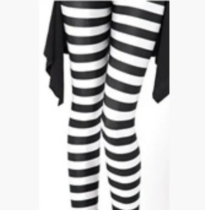 New Sexy Women Legging Black White Stripe Printing Fitness leggins Fashion Slim High Waist Leggings Woman Pants Christmas Gift