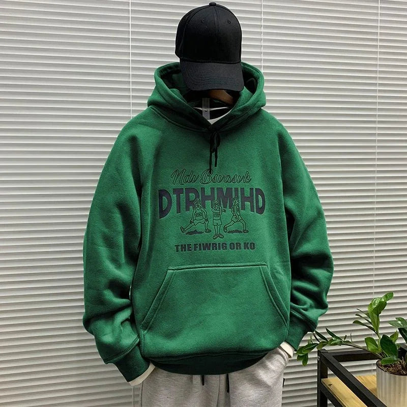 Men's Hooded Sweatshirt New In Korean Style Harajuku Fashion Sweat Shirt Loose Male Hoodie Winter Aesthetic Warm Tops Streetwear