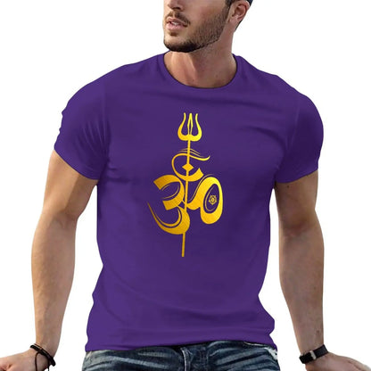 OM Lord Shiva Divine Spear Trident Trishul T Shirt T-Shirt sweat shirt mens graphic t-shirts anime