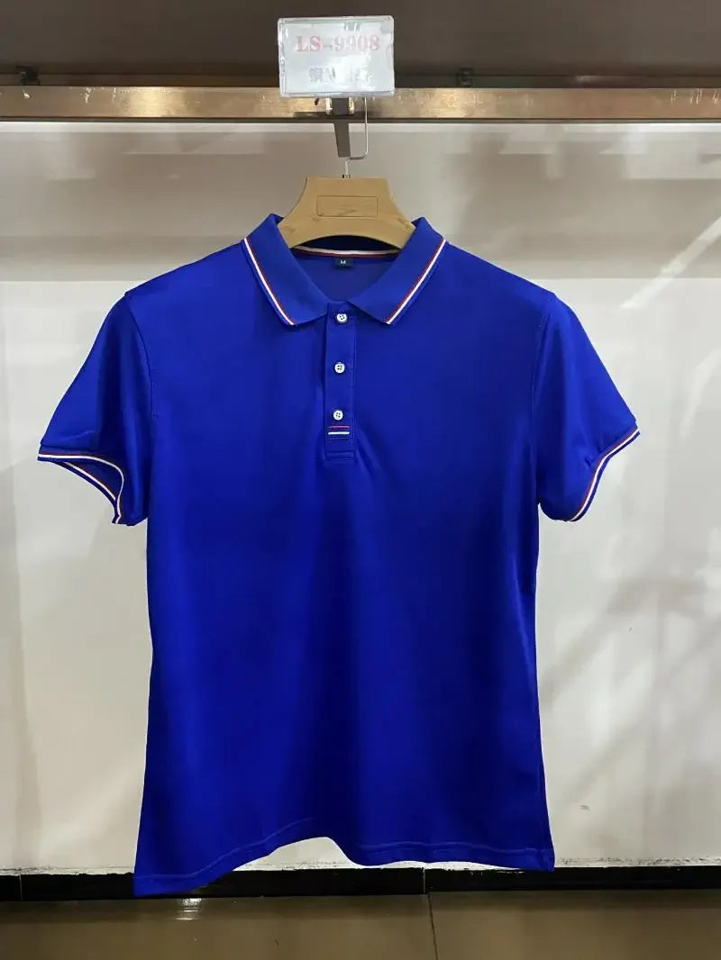 Summer Polo Shirt With Custom Print Embroidery Logo Mens Short Sleeve Casual Cotton Polo Shirt Business Spring Lapel Polo Shirt