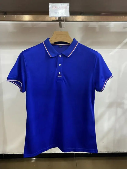 Summer Polo Shirt With Custom Print Embroidery Logo Mens Short Sleeve Casual Cotton Polo Shirt Business Spring Lapel Polo Shirt