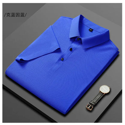 Polo Shirt Men Summer New High Quality Mens Short-Sleeved Polo Shirt Ice Silk Men's Business Casual Polo Shirt Size M-5XL 8888