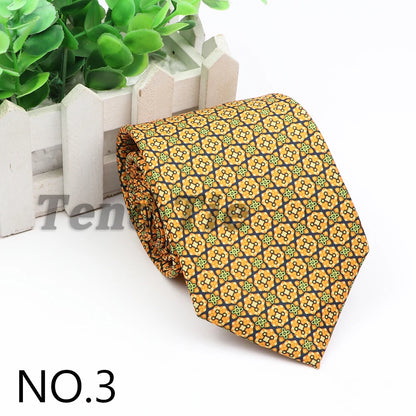 New Fashion Mens Tie Formal Striped Floral Designer Jacquard Wedding Necktie Soft Classic Neckwear Official Gravata For Man Wear
