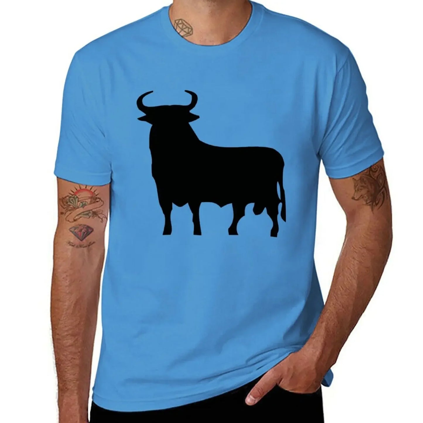 hippie clothes man clothes sweat shirt summer clothes Men's t-shirts New Spanish Bull T-Shirt