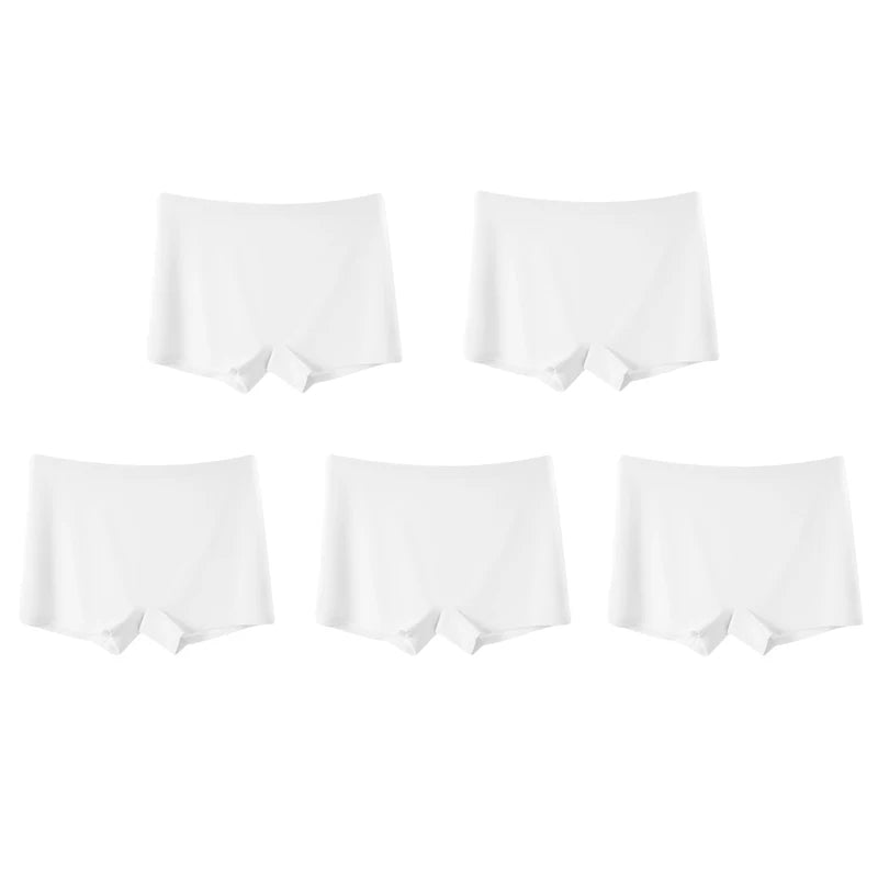 FallSweet 5PCS Women’s Seamless Boyshort Panties Comfortable Breathable Silk Satin Underwear for Woman Boxer Sports & Daily Wear