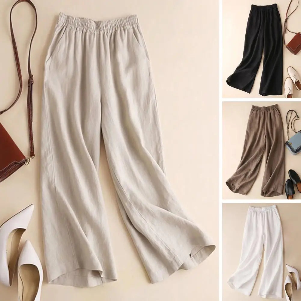 Woman Pants Lightweight Soft Fabric Women Summer Solid Color Casual Straight Long Pants Bottoming Casual Pants Workwear