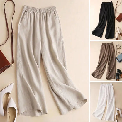 Woman Pants Lightweight Soft Fabric Women Summer Solid Color Casual Straight Long Pants Bottoming Casual Pants Workwear
