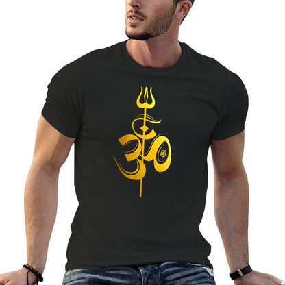 OM Lord Shiva Divine Spear Trident Trishul T Shirt T-Shirt sweat shirt mens graphic t-shirts anime