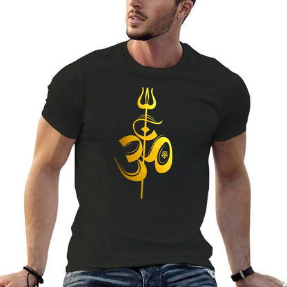 OM Lord Shiva Divine Spear Trident Trishul T Shirt T-Shirt sweat shirt mens graphic t-shirts anime