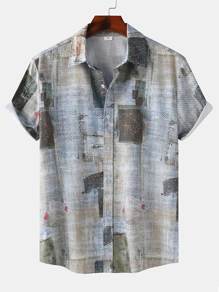 Men's Shirt Short Sleeve Hawaiian Casual Printed Button Shirt Summer Beach Shirt Camping Shirt Short Sleeve Men's Formal Shirt