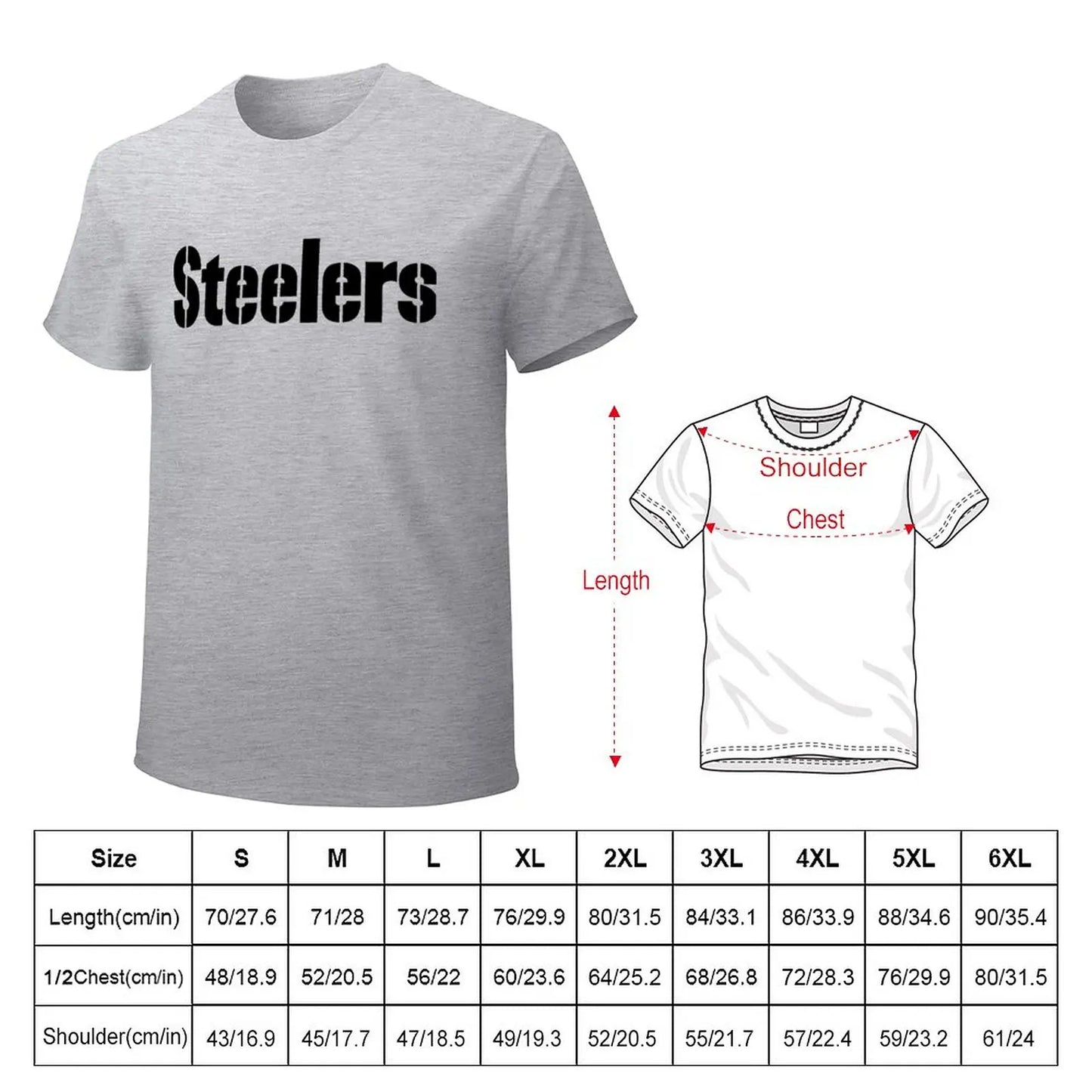 Steelers T-Shirt sweat shirt plus size tops t shirt for men